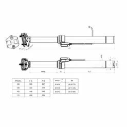 Brand-X Ascend II XL Dropper Seatpost (170mm) -Vitus Salgsbutik Brand X Ascend II XL 170mm Dropper Seatpost Dropper Seats posts Black BRNDXDRPA02XL316489170 2