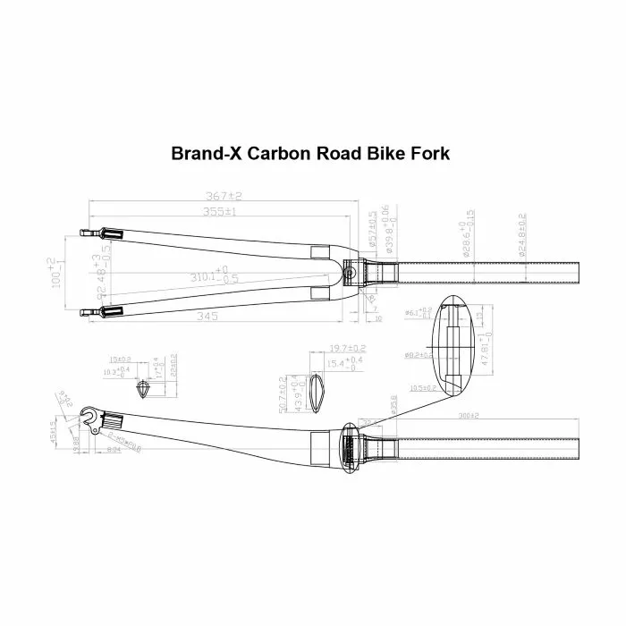 Brand-X Carbon Road Bike Fork 6 Brand-X Carbon Road Bike Fork - Billede 4