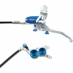 Hope Tech 4 V4 Brake - No Rotor -Vitus Salgsbutik Hope Tech 4 V4 Brake No Rotor Disc Brake Callipers Silver Blue T4V4ZSBL