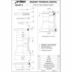 Prime Doyenne 1-1/8"-1.5" Integrated Headset -Vitus Salgsbutik Prime Doyenne 1 1 8 1 5 Integrated Headset Headsets Black PD11815IH8 1